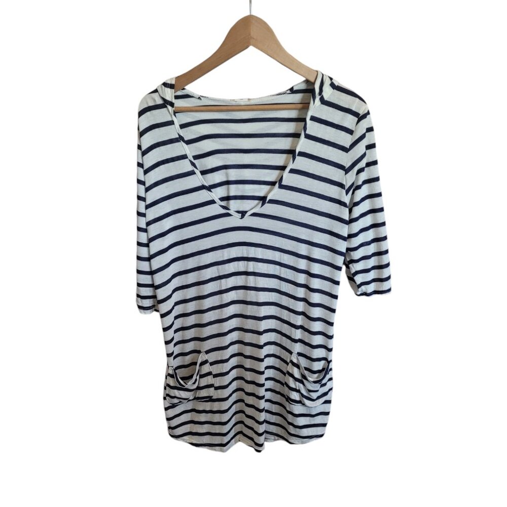 Women's Lily Bleu Beach blue and white striped cover up size M